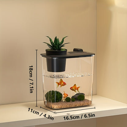 Aquarium de bureau - Aquarium en acrylique ultra-transparent pour poissons rouges, petits animaux et tortues, décoration idéale pour le bureau