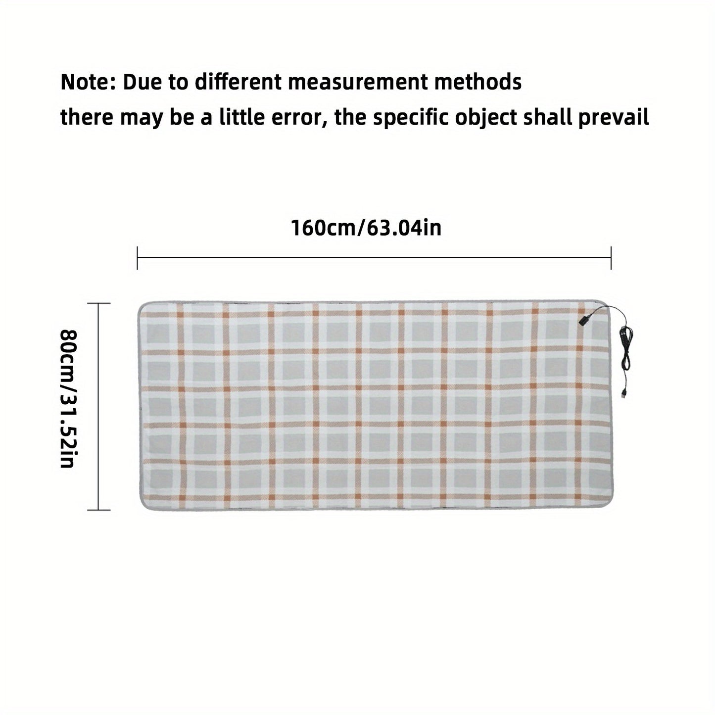 Protections électriques avec réglage de température, tapis chauffant USB, 5 réglages de température