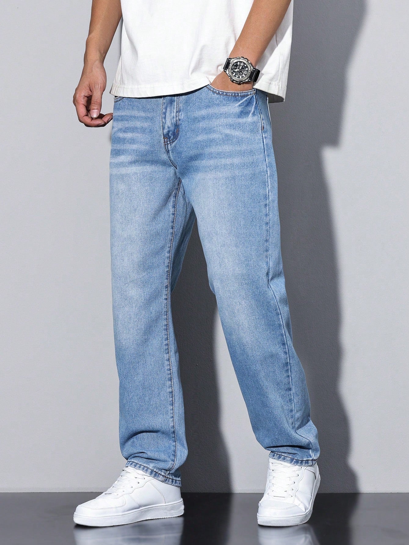 Jeans Baggy Homme | Denim coupe décontractée avec style urbain décontracté