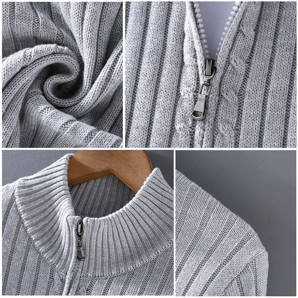 Cardigan zippé pour hommes – Moderner Strickpullover mit raffiniertem Schnitt