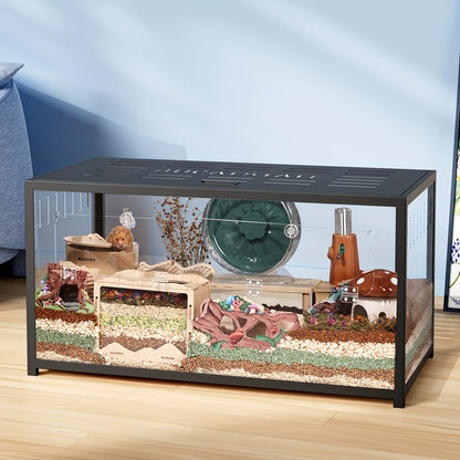 Grande cage pour hamster avec accès par le haut - Montage facile - Petit habitat pour hamsters