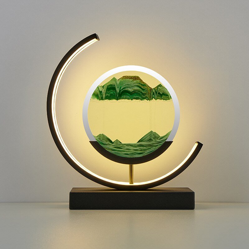 Dekorative LED Tischlampe | Moderne Designerlampe | Sandbild zum Drehen | SandScape