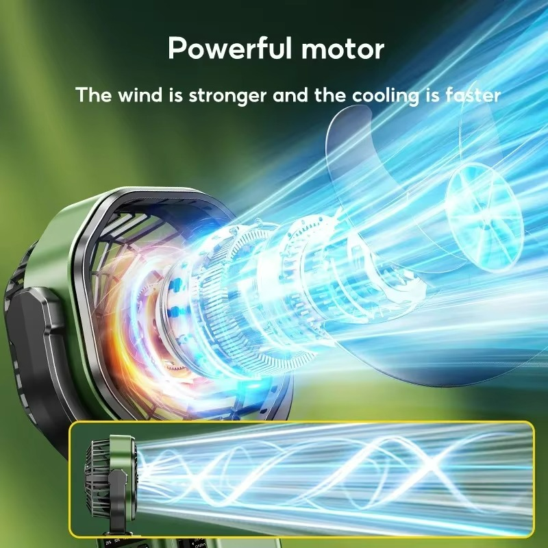 Ventilateur de camping portable | Système de refroidissement LED à énergie solaire