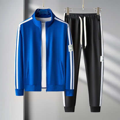 Trainingsanzug - Herren gestreifter Zip-Up Activewear Jogginganzug