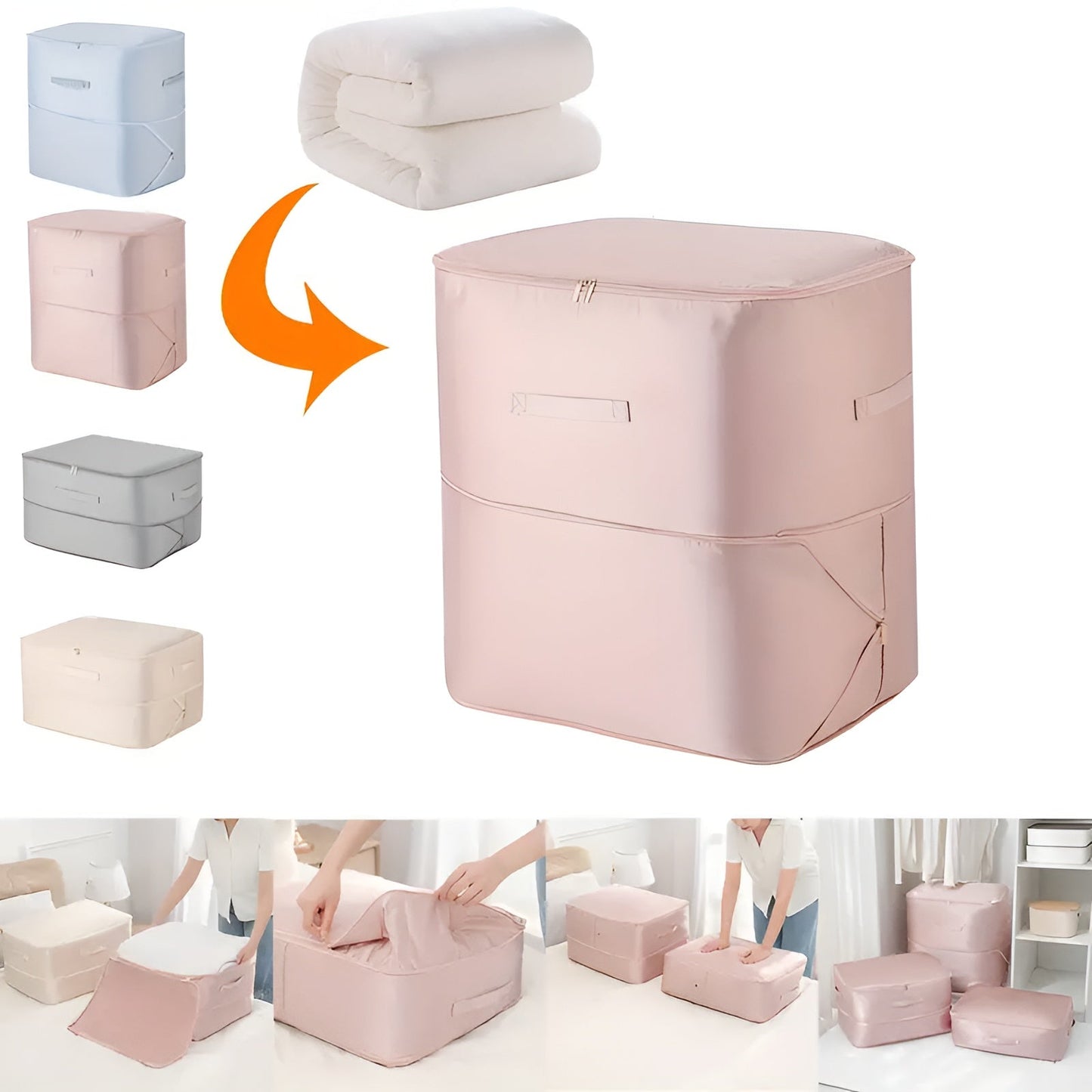 Vacuum Compression Storage Bags for Clothes, Space Saver, 6-Pack