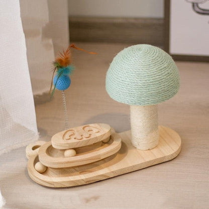 Cat Scratching Post with Interactive Maze Ball Toy for Cats