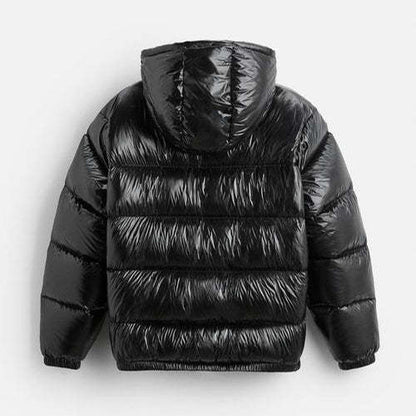 Pufferjacke - Herren Kapuzen Schwarze Winter Daunenjacke