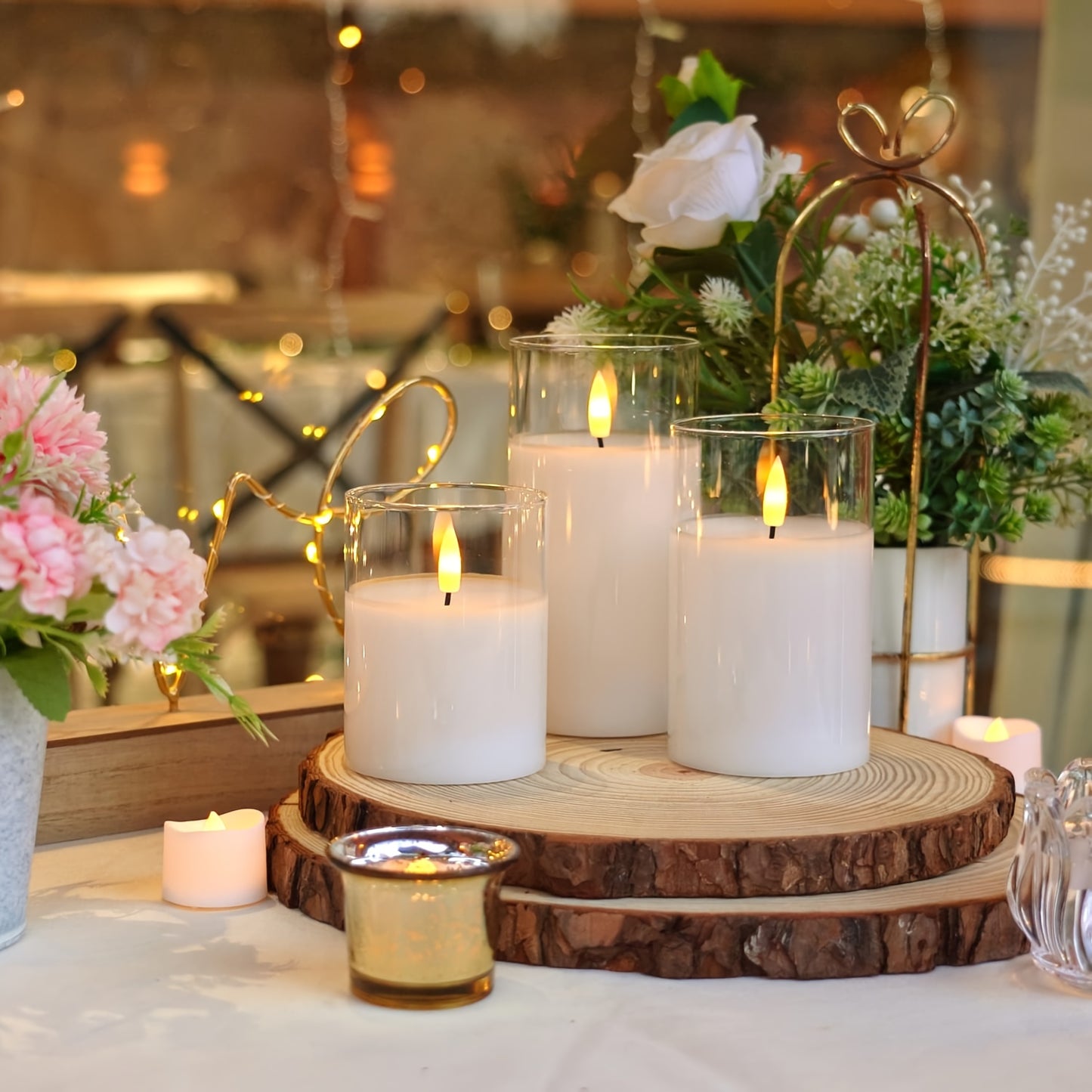 Ensemble chauffe-bougies télécommandé - Bougies LED à piles avec minuterie et télécommande pour la décoration intérieure