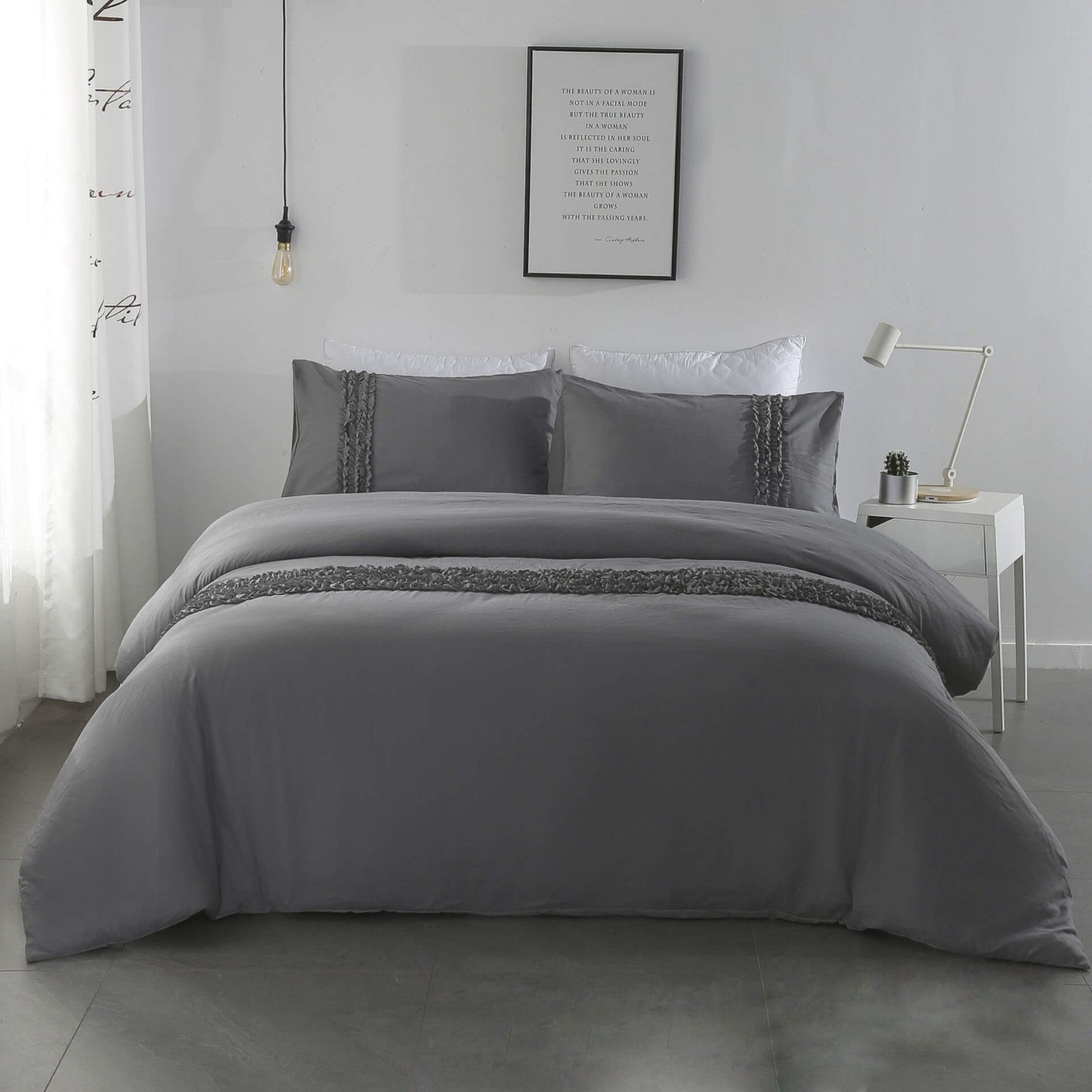 Parure de lit 3 pièces en coton égyptien de luxe pour lits Queen/King