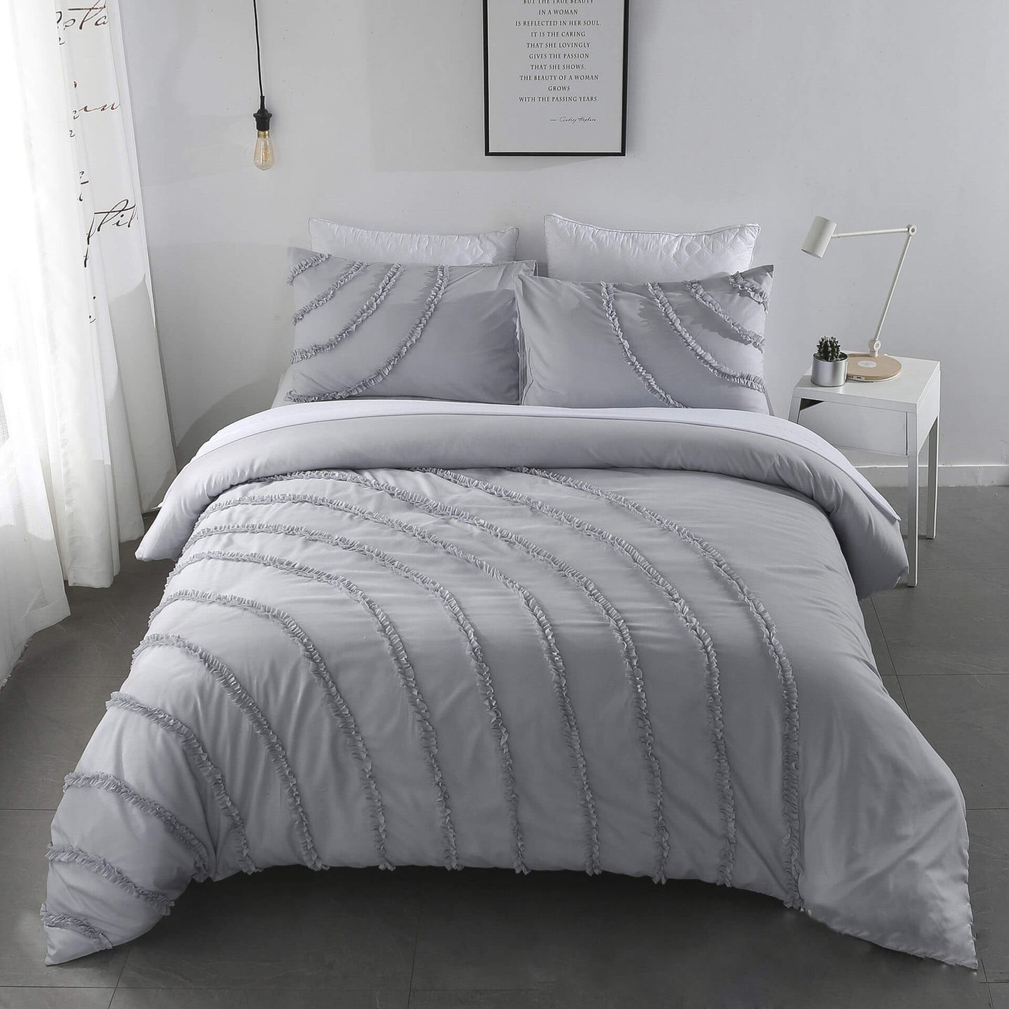 Parure de lit 3 pièces en coton égyptien de luxe pour lits Queen/King