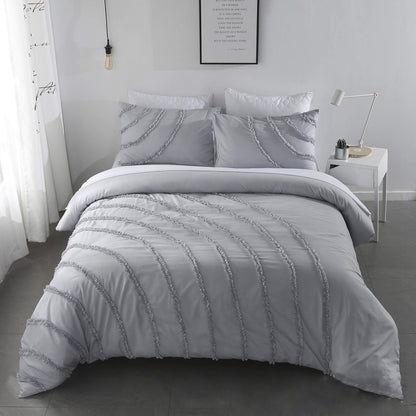 Parure de lit 3 pièces en coton égyptien de luxe pour lits Queen/King