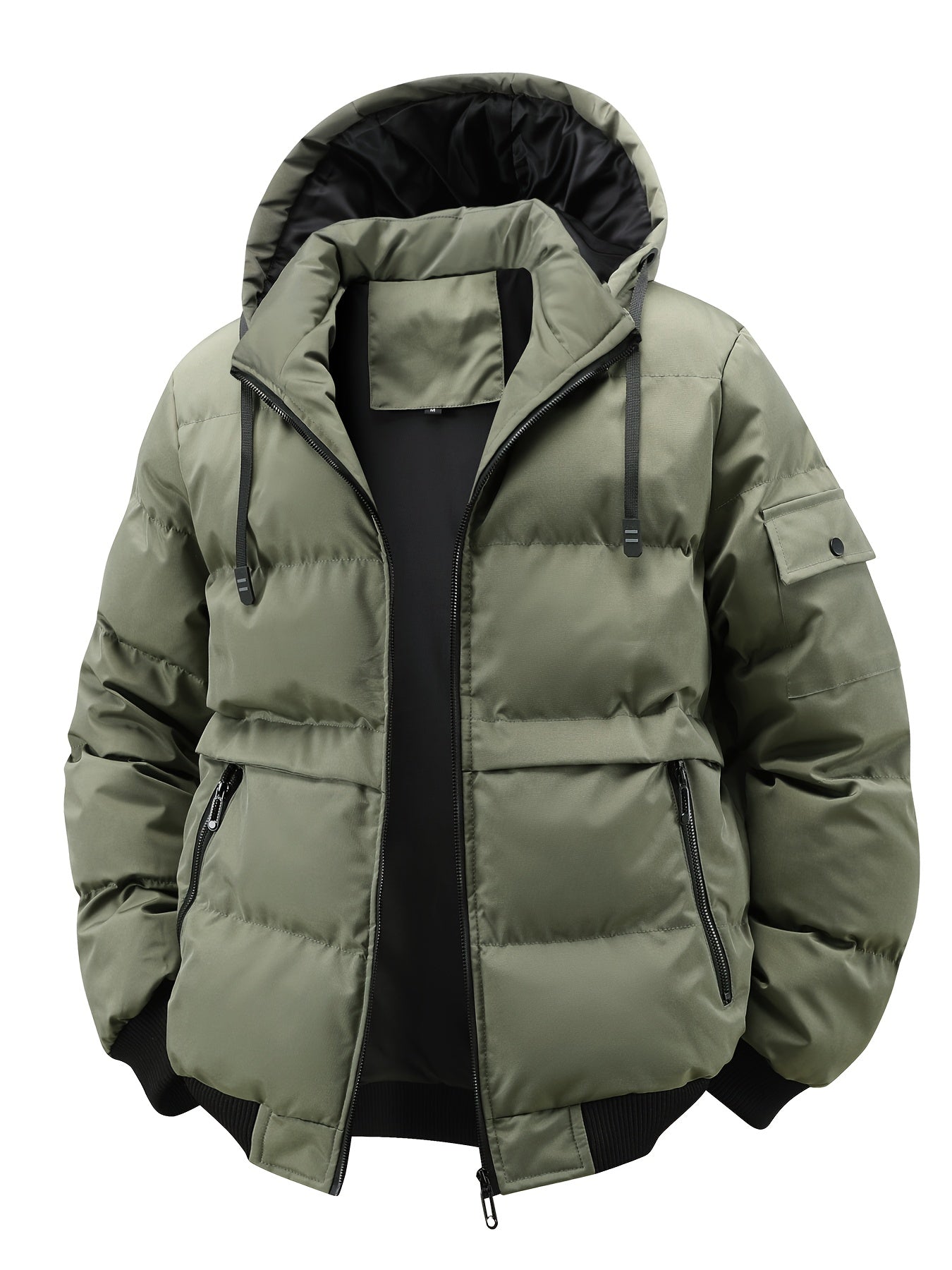 Veste d'hiver pour hommes avec capuche – Veste robuste et longue pour les températures plus humides