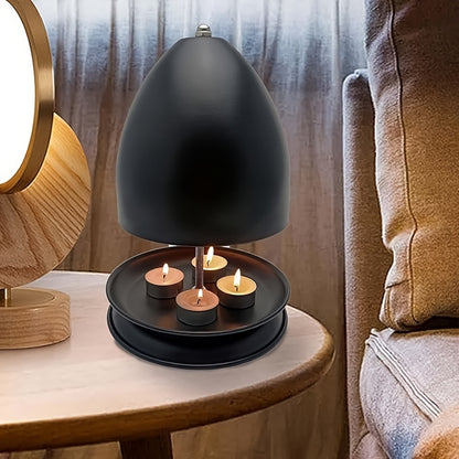 Black Tea Light Candle Warmer Kit with Hand Warmer & Holder - Flameless Heating for Home & Garden