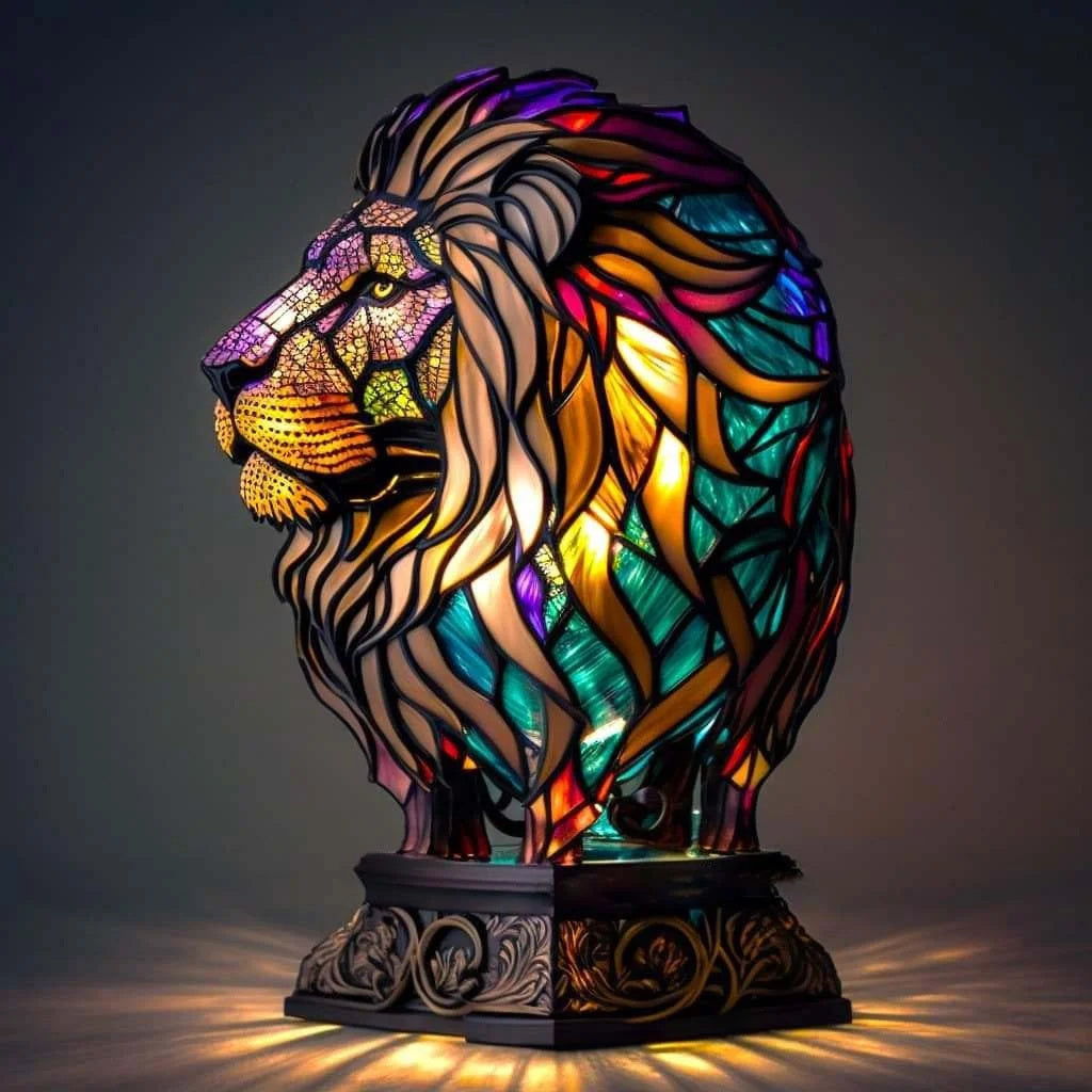 Stained Glass Animal Table Lamp – Decorative Lighting for Home