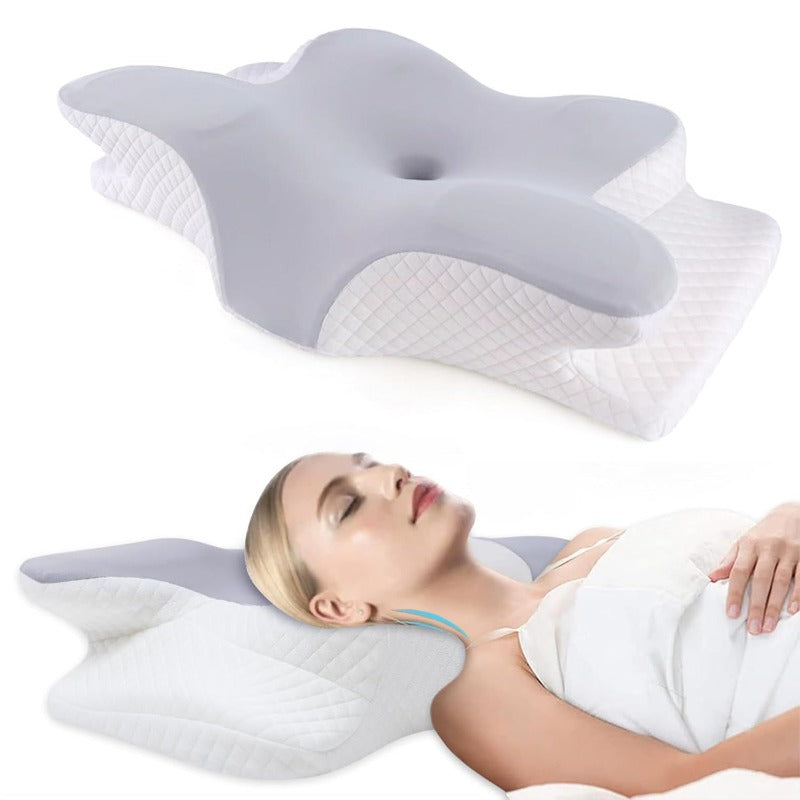 Oreiller cervical en mousse à mémoire de forme, oreiller ergonomique rafraîchissant pour dormir sur le côté, avec housse, idéal pour lutter contre l'insomnie