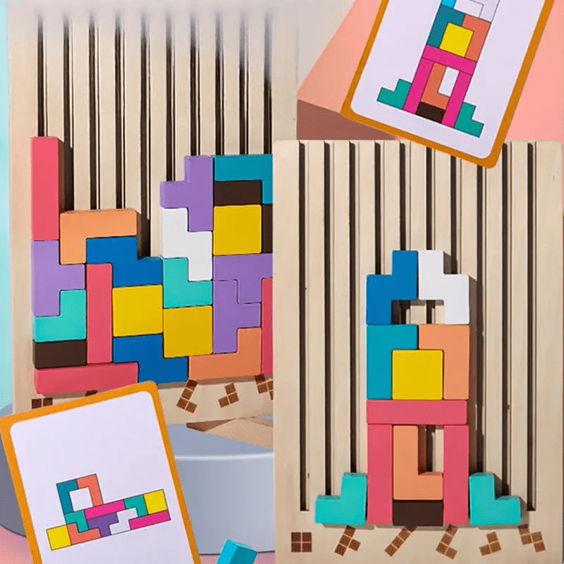 Familienzeit - Tetris 3D Holzpuzzle für Kinder