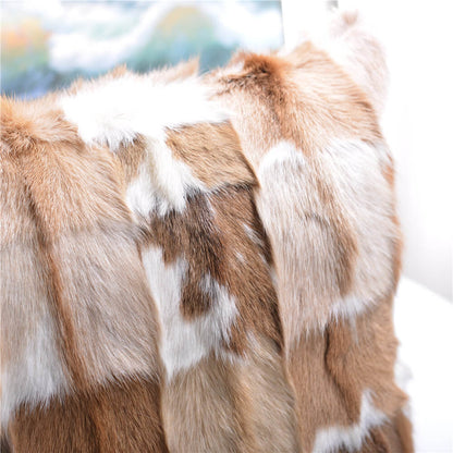 Coussin lombaire décoratif en fausse fourrure douce - 45 x 45 cm pour canapé