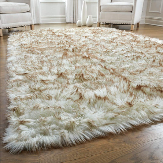 Tapis doux et moelleux en fausse laine - Tapis moelleux pour la décoration intérieure