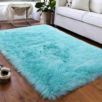 Tapis doux et moelleux en fausse laine - Tapis moelleux pour la décoration intérieure