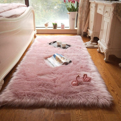 Tapis doux et moelleux en fausse laine - Tapis moelleux pour la décoration intérieure