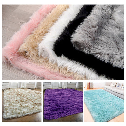 Tapis doux et moelleux en fausse laine - Tapis moelleux pour la décoration intérieure