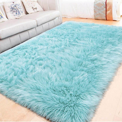 Tapis doux et moelleux en fausse laine - Tapis moelleux pour la décoration intérieure
