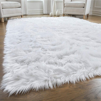 Tapis doux et moelleux en fausse laine - Tapis moelleux pour la décoration intérieure
