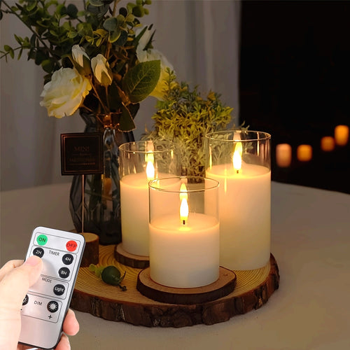 Ensemble chauffe-bougies télécommandé - Bougies LED à piles avec minuterie et télécommande pour la décoration intérieure