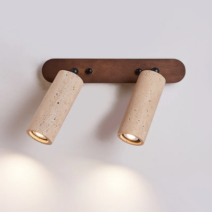 Drehbare Wandleuchte aus Travertin