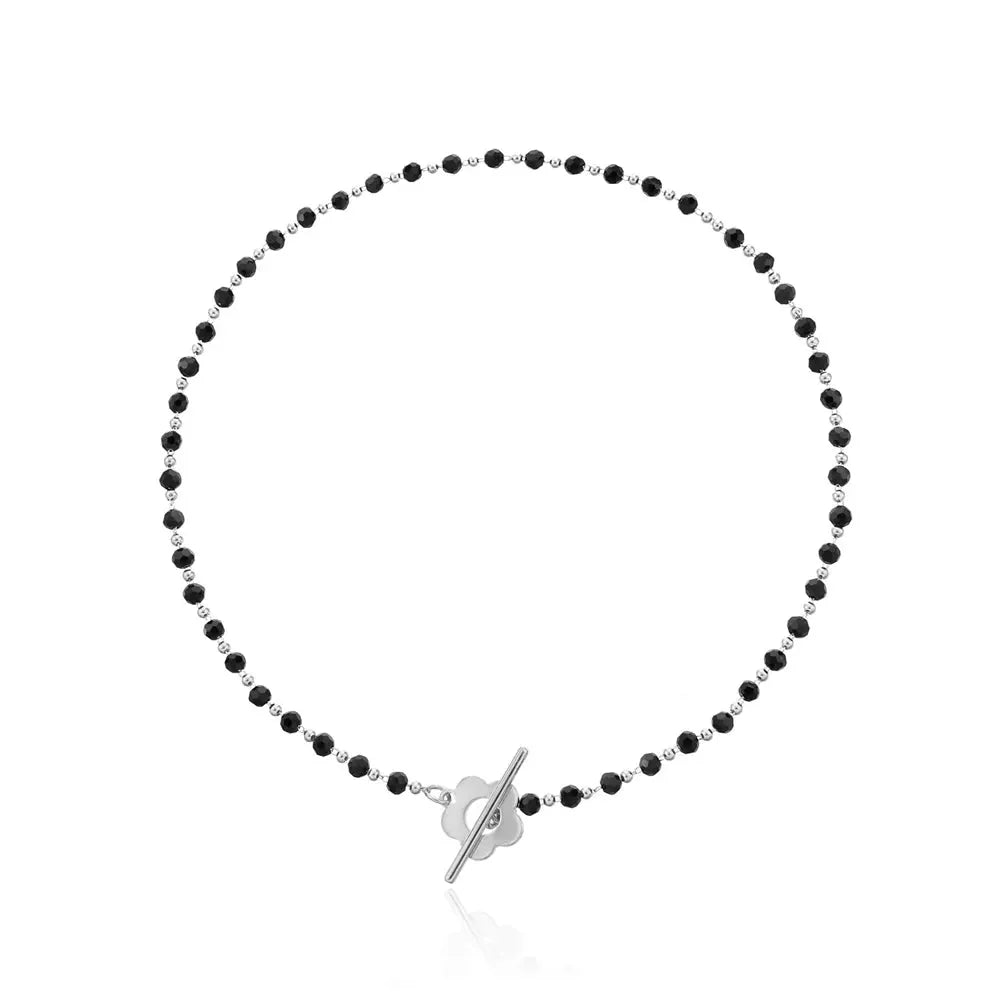 Elora - Flower Clasp Choker Necklace Black — crafted for everyday quality.