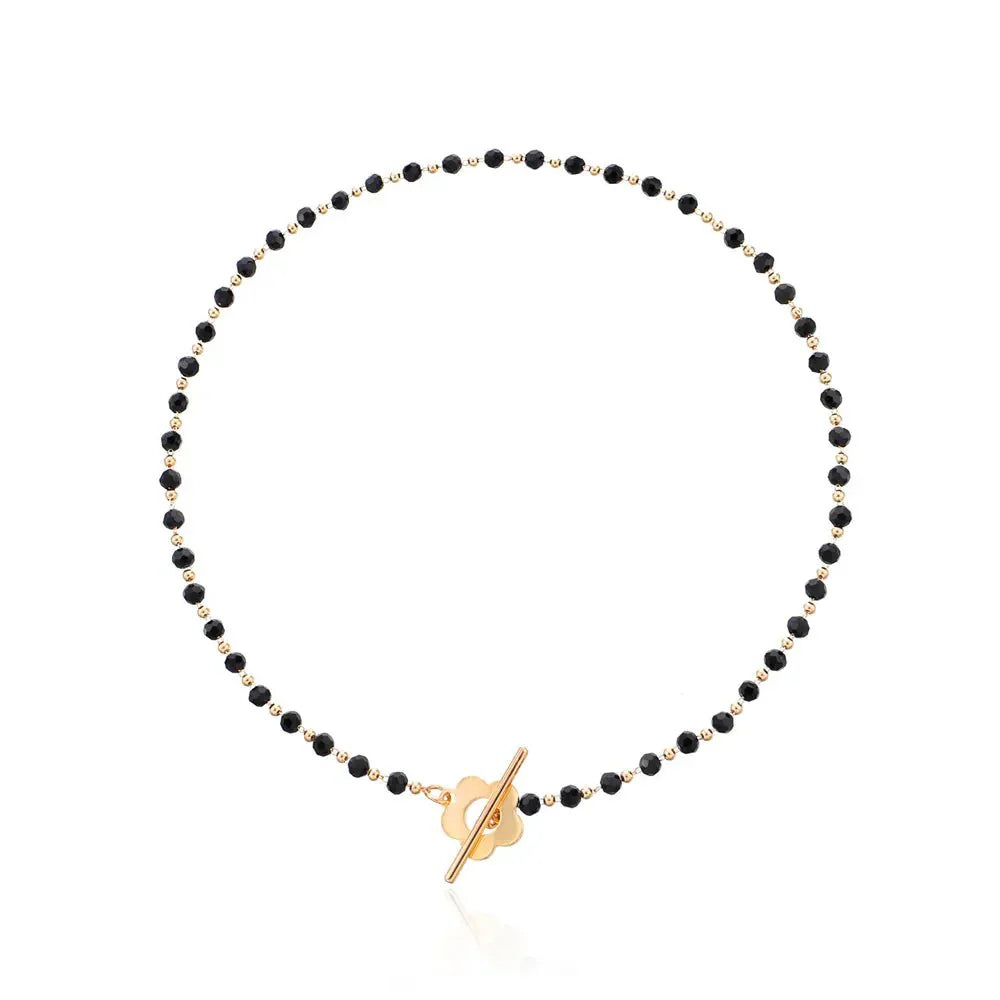 Elora - Flower Clasp Choker Necklace Black — crafted for everyday quality.