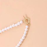 Elora - Flower Clasp Choker Necklace White — made with care and attention to detail.