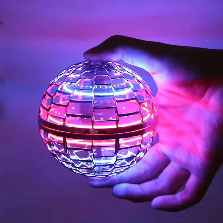 Flying Orb Ball | Aerodynamisches 360°-Fluggerät | Intelligente Kreiselstabilisierung | Stoßfeste Polypropylen-Struktur | USB-Schnellladung | LED-Effekte