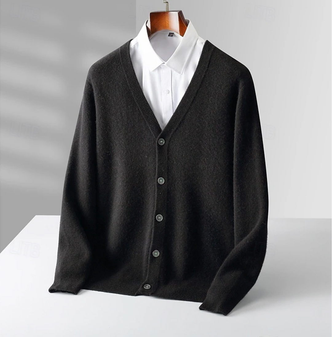 Cardigan Knop-Up pour Hommes avec Klassieke V-Hals – Comfortabele Pasvorm
