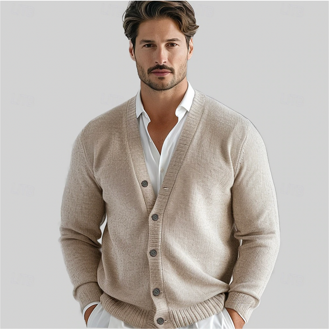 Cardigan boutonné pour hommes avec classique V-Ausschnitt – Bequeme Passform