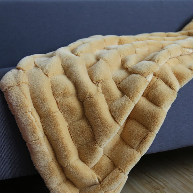 Plaid en fausse fourrure de luxe - Couverture douce et confortable (127 x 152 cm)