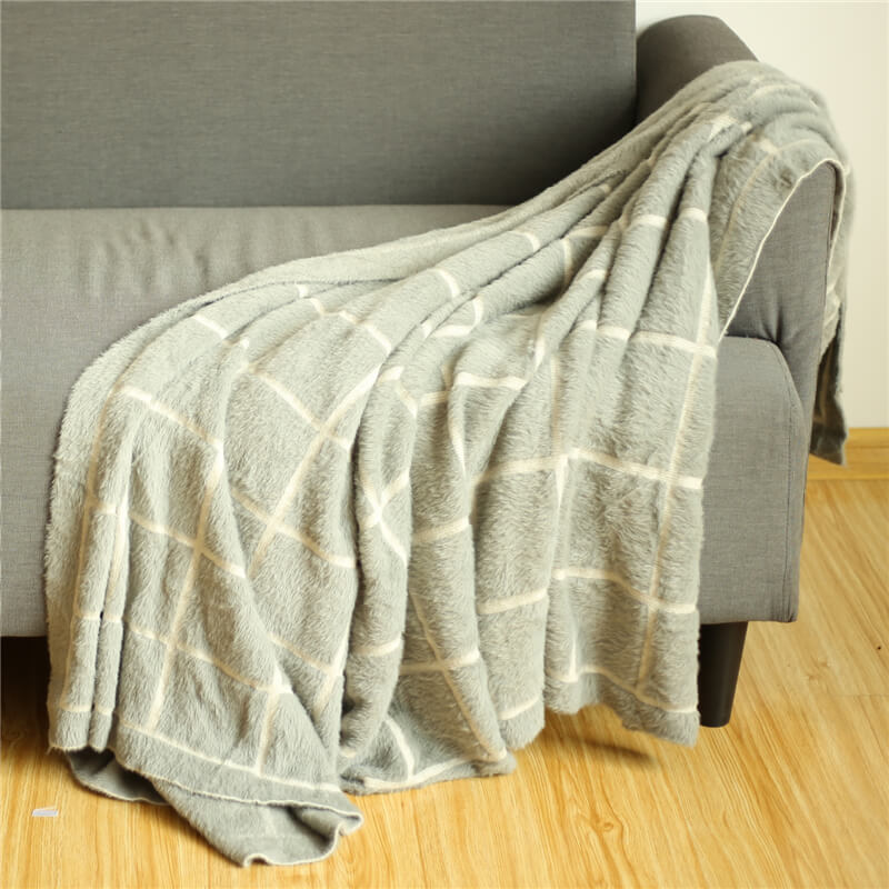 Plaid en fausse fourrure de luxe - Couverture douce et confortable (127 x 152 cm)