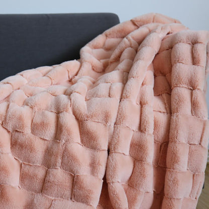 Plaid en fausse fourrure de luxe - Couverture douce et confortable (127 x 152 cm)