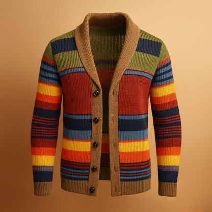 Cardigan épais en tricot pour hommes avec boutons – Vintage Stijl