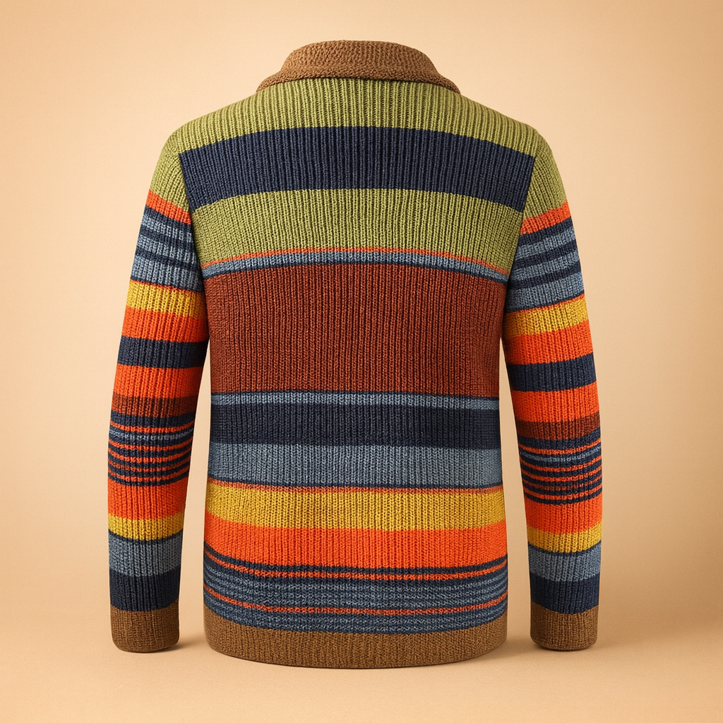 Cardigan épais en tricot pour hommes avec boutons – Vintage Stijl