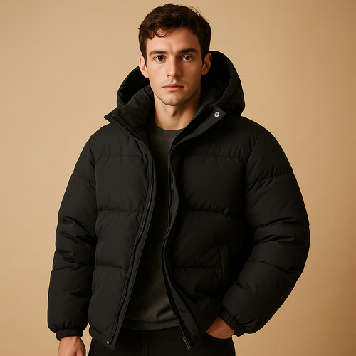 Milan Herren Kapuzen-Pufferjacke – Leichter gesteppter Wintermantel