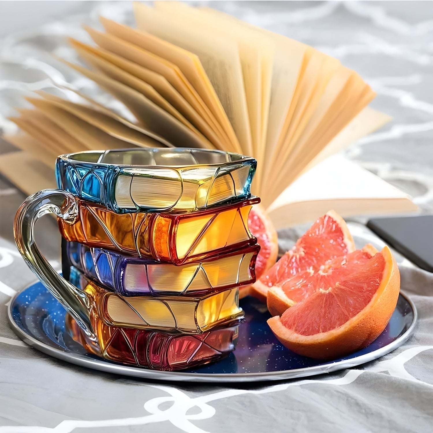 Resin-Becher Buntes 3D Buch Design