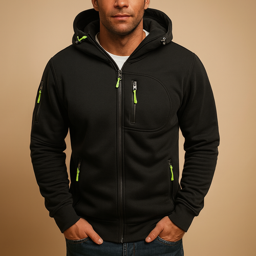 Sweat à capuche zippé pour hommes avec capuche polyvalente