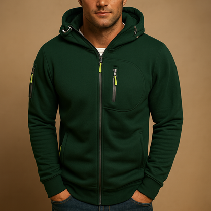 Hommes Zip Hoodie avec Verstelbare Kap
