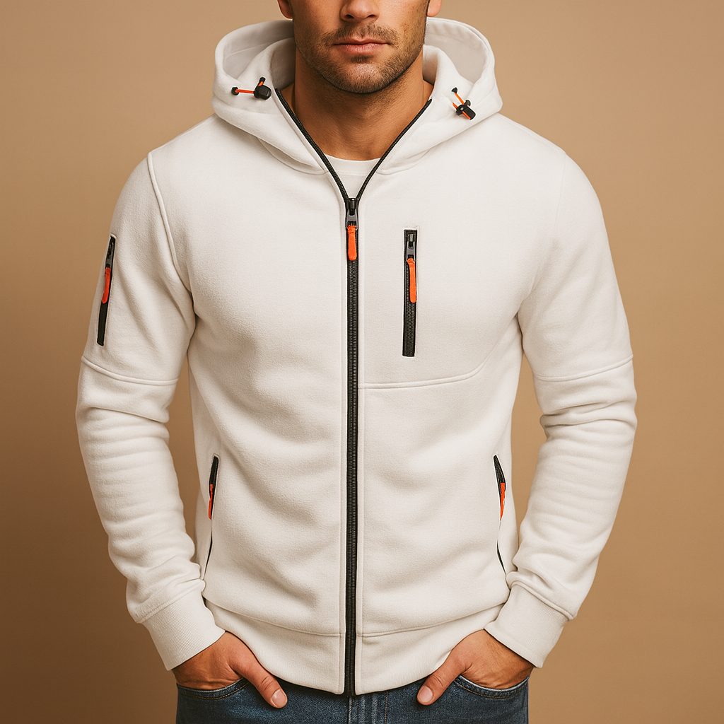 Sweat à capuche zippé pour hommes avec capuche polyvalente