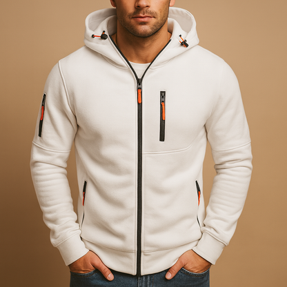 Sweat à capuche zippé pour hommes avec capuche polyvalente