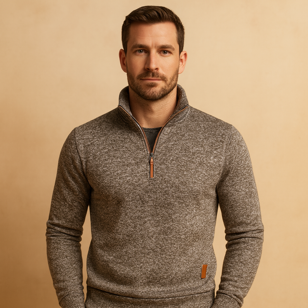 Pull zippé pour hommes avec un look moderne et élégant