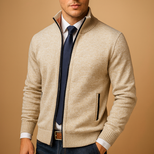 Cardigan zippé pour hommes avec Schnitt moderne