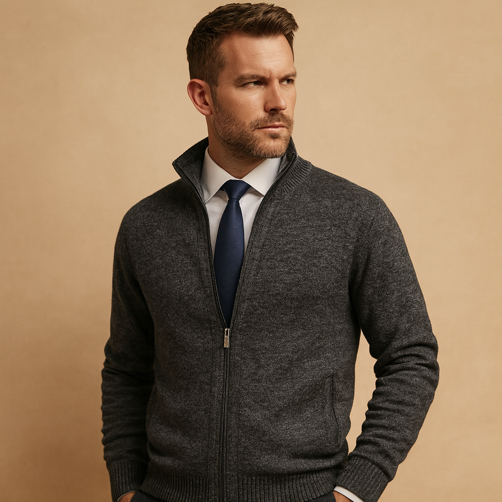 Cardigan zippé pour hommes avec Schnitt moderne