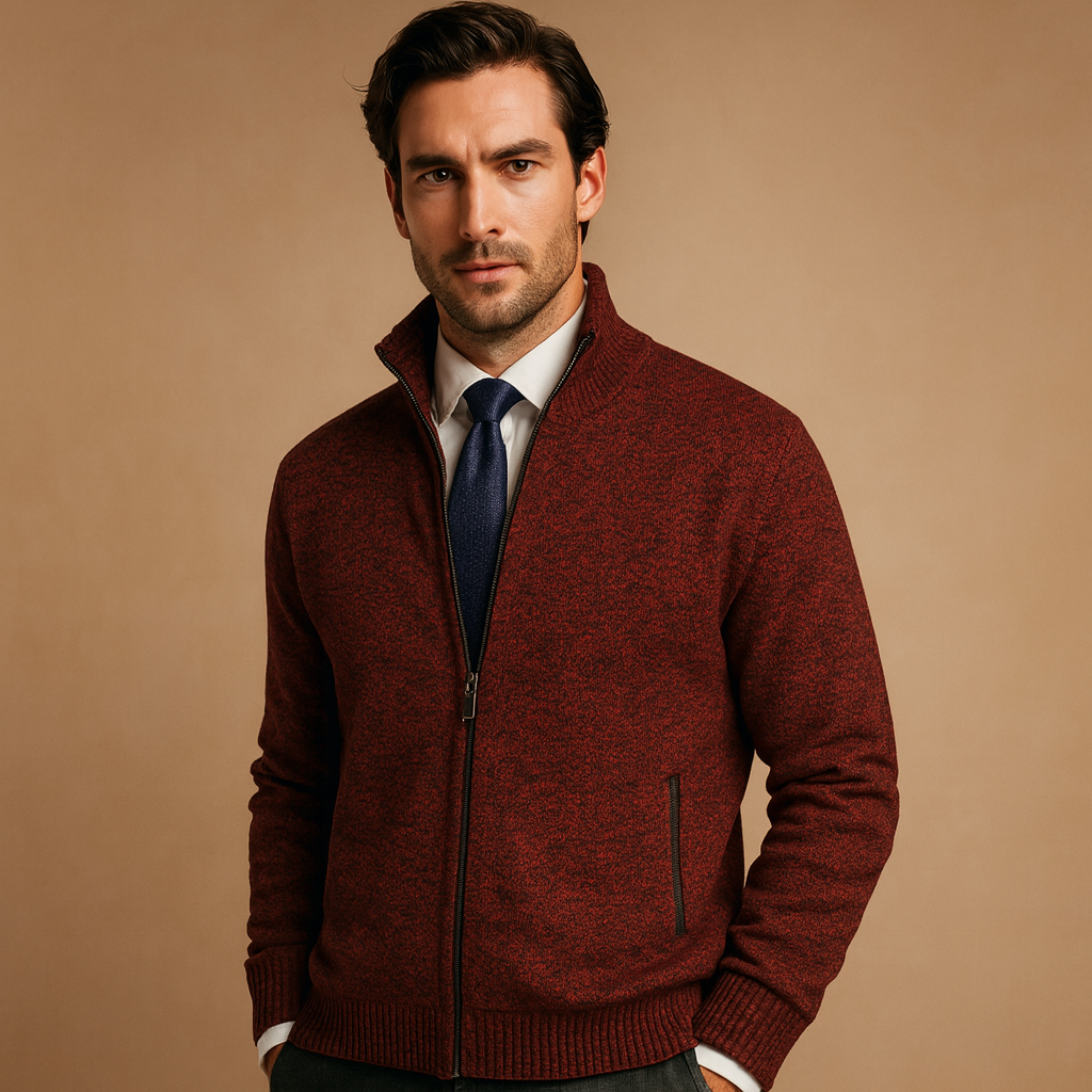 Cardigan zippé pour hommes avec Schnitt moderne